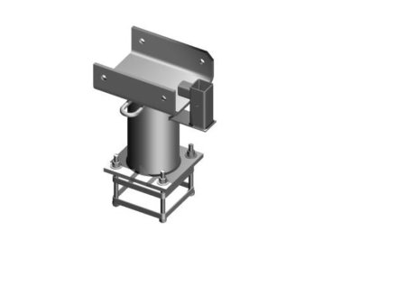 A200 Cast in Cage Series Davit Base with u bar and stanchion bracket