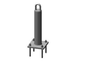 An adhesive permanent roof anchor with a white background that would need a tie-back anchor inspection annually