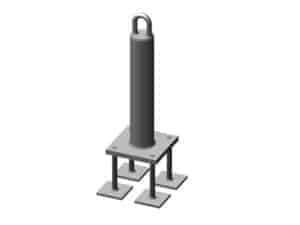 Cast-In-Place 4 bolt permanent roof anchor with plates