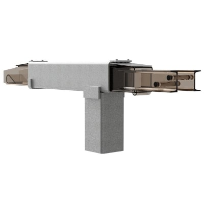 double hinge welded horizontal rigging sleeve on a white background, meant for fall protection solutions
