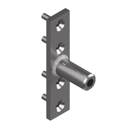 Bolt-to-mullion rectangle intermittent stabilization anchor