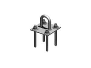 Adhesive, recessed roof anchor
